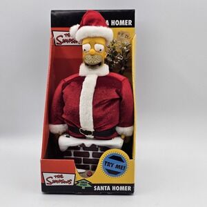 The Simpsons Santa Homer Stuck in Chimney Talking Animated NIB Works Gemmy 2004